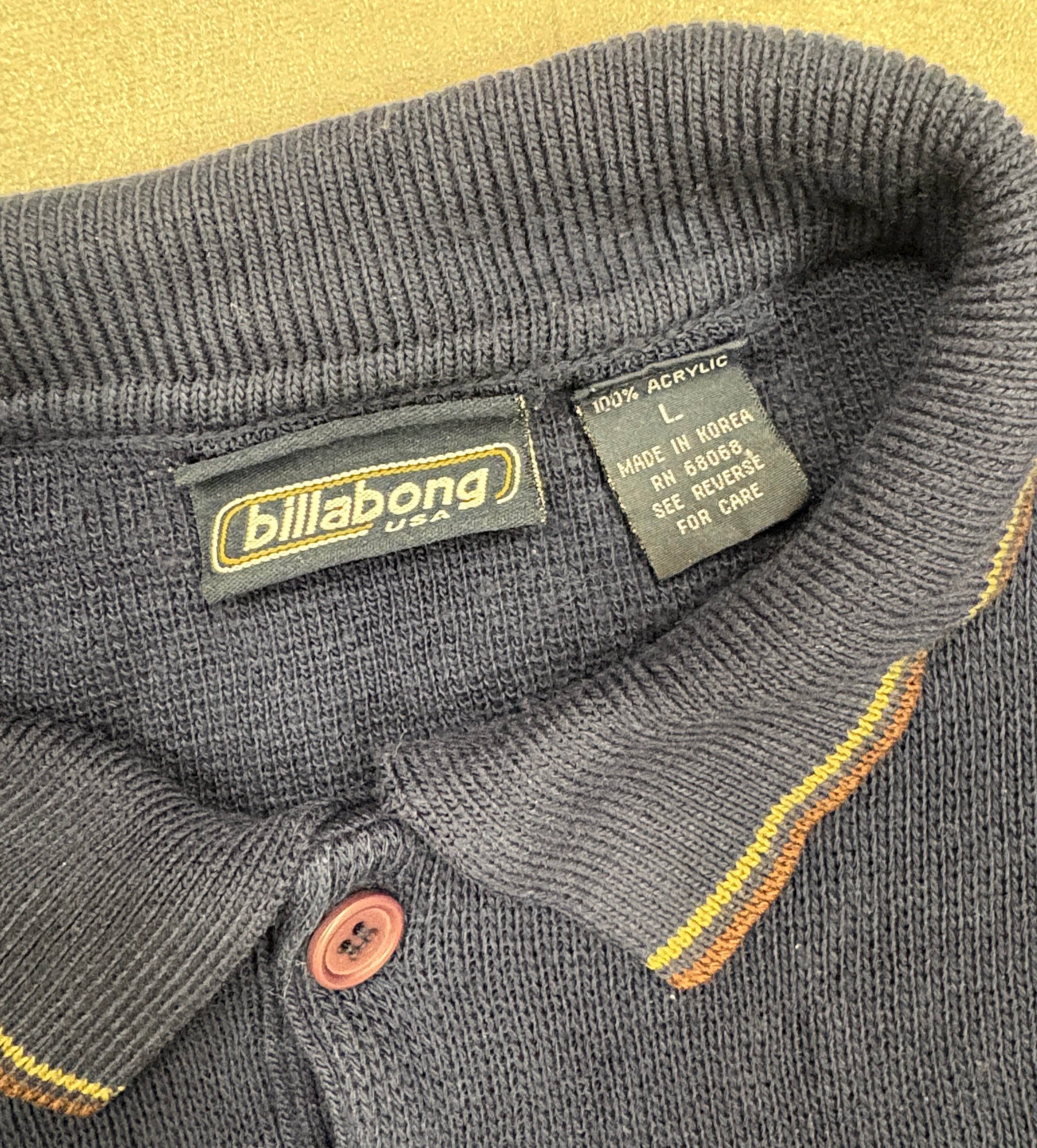 Vintage Billabong Button Up Sweater Polo - LARGE