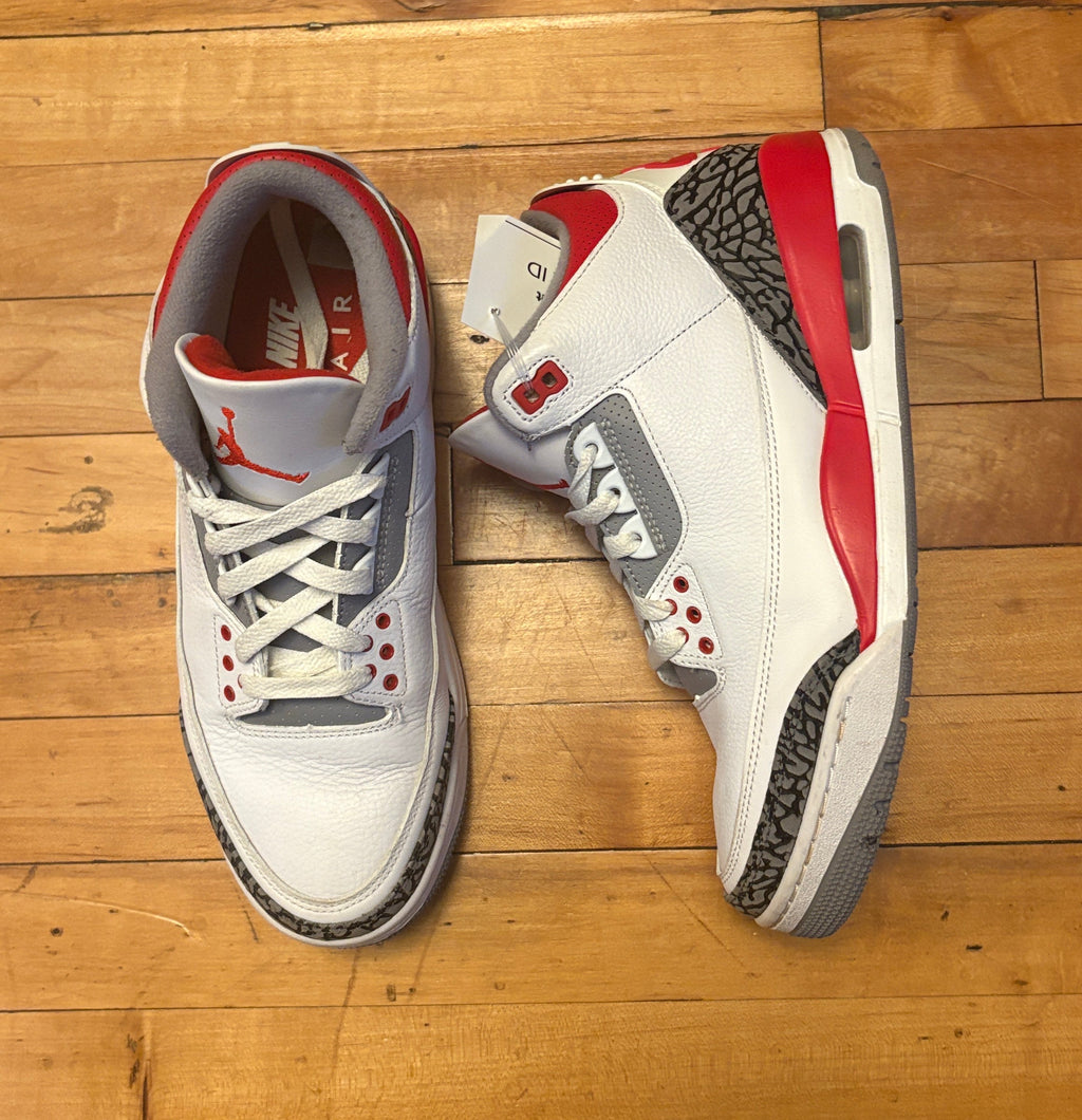 Nike Air Jordan 3 Fire Red Retro OG White Cement - Size 9.5