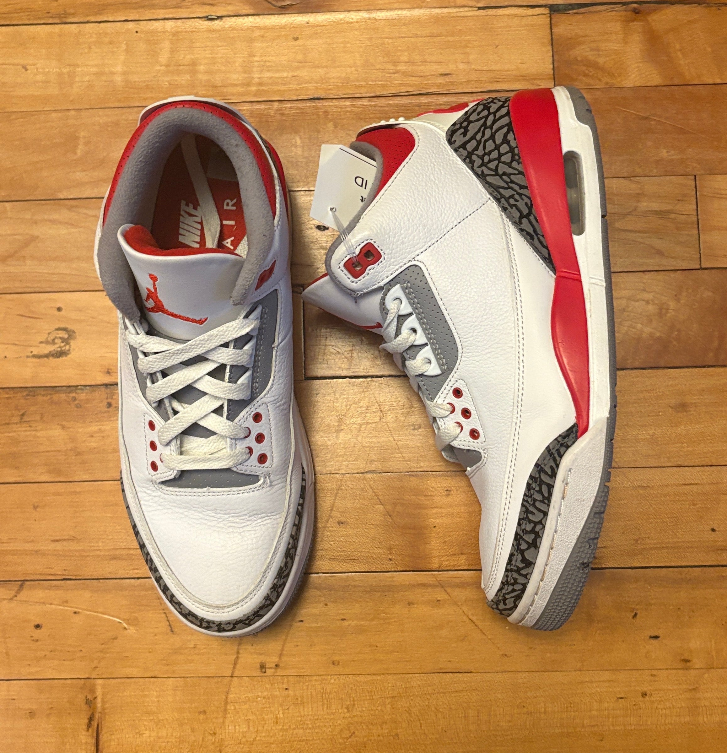 Nike Air Jordan 3 Fire Red Retro OG White Cement - Size 9.5