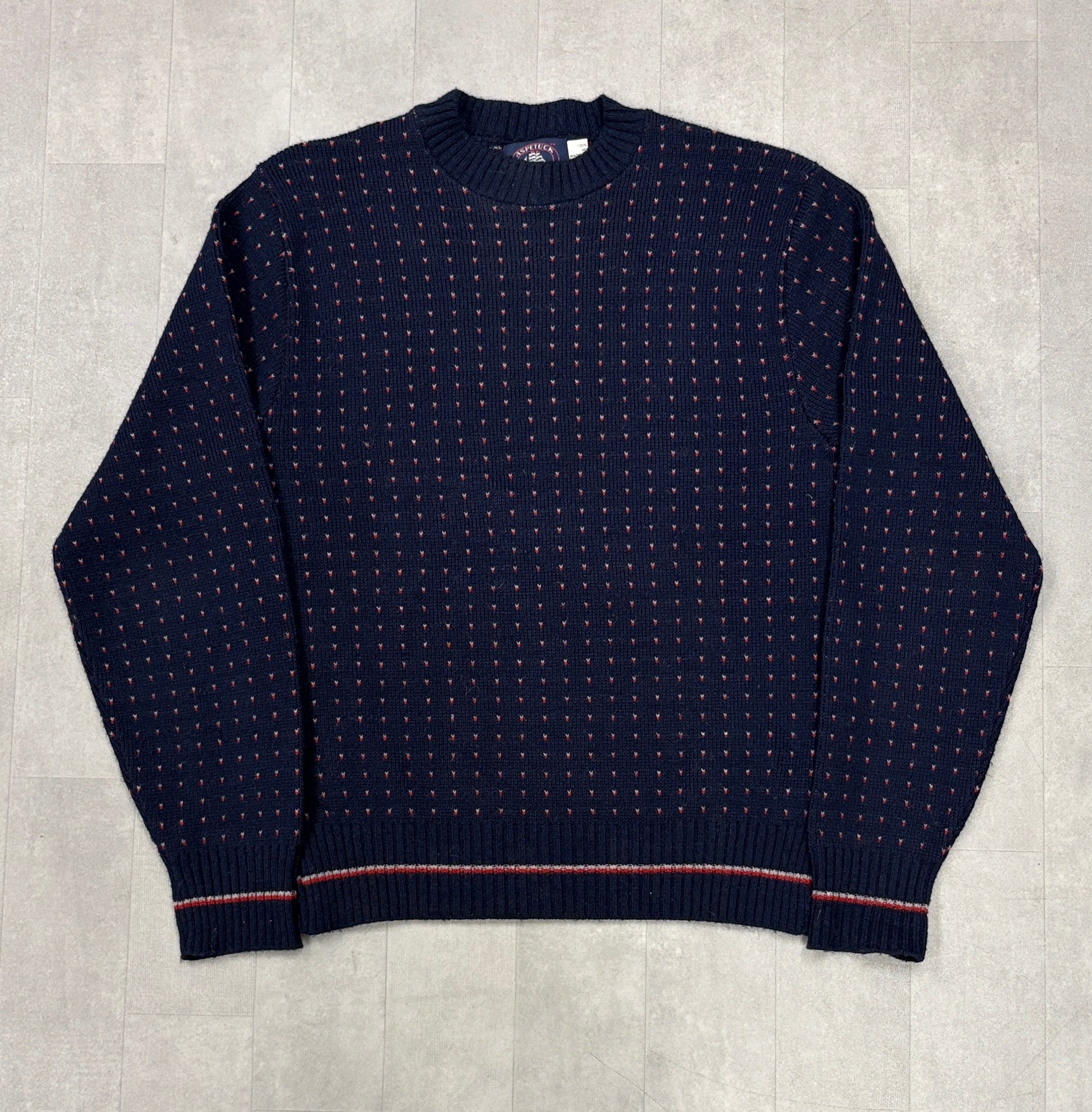 Vintage Patterned Crewneck  Sweater - MEDIUM