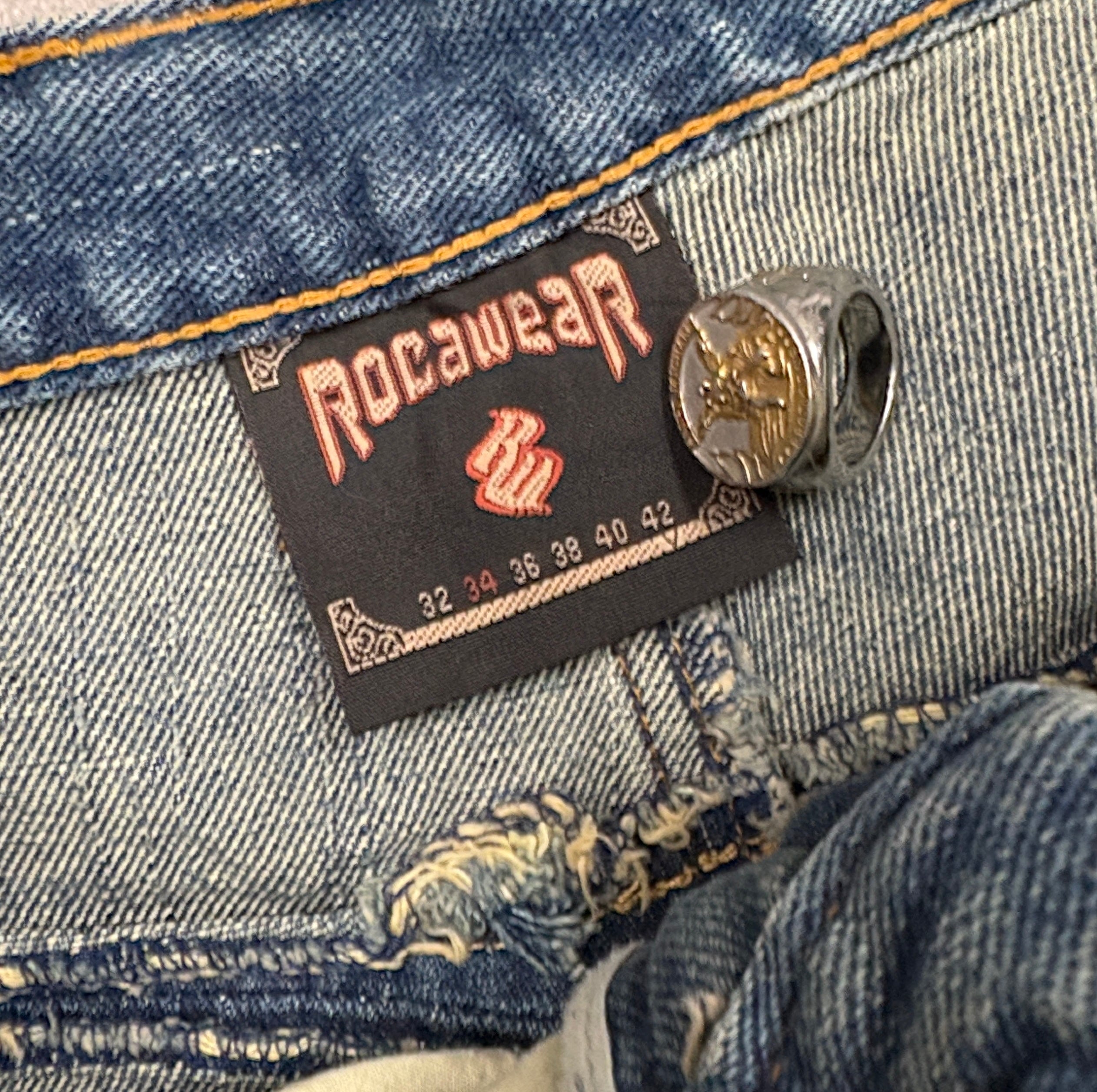 Y2K Baggy Roca Wear Denim Capri Jeans - SZ 34