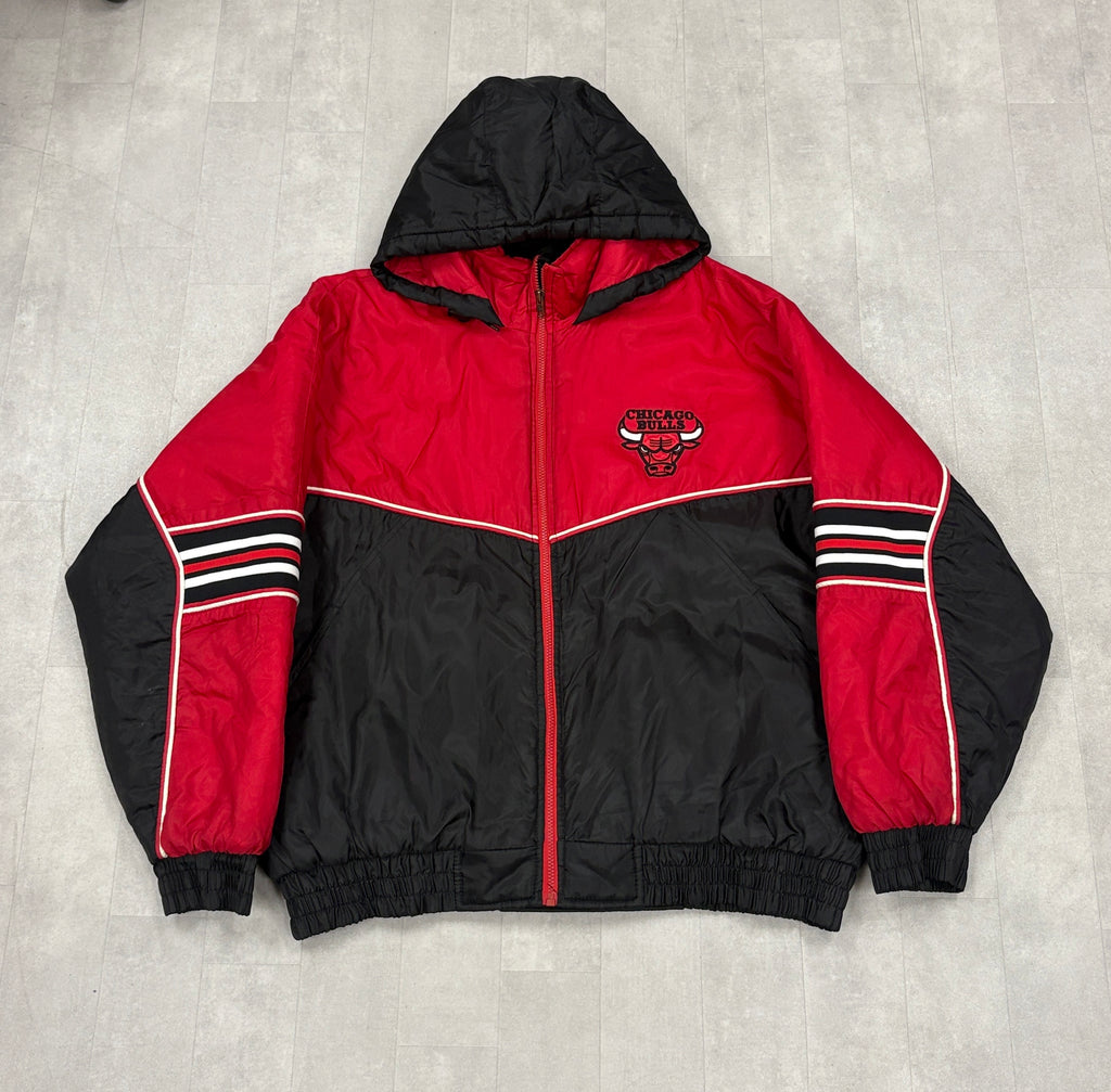 Vintage Chicago Bulls Embroidered Puffer Jacket - XXL