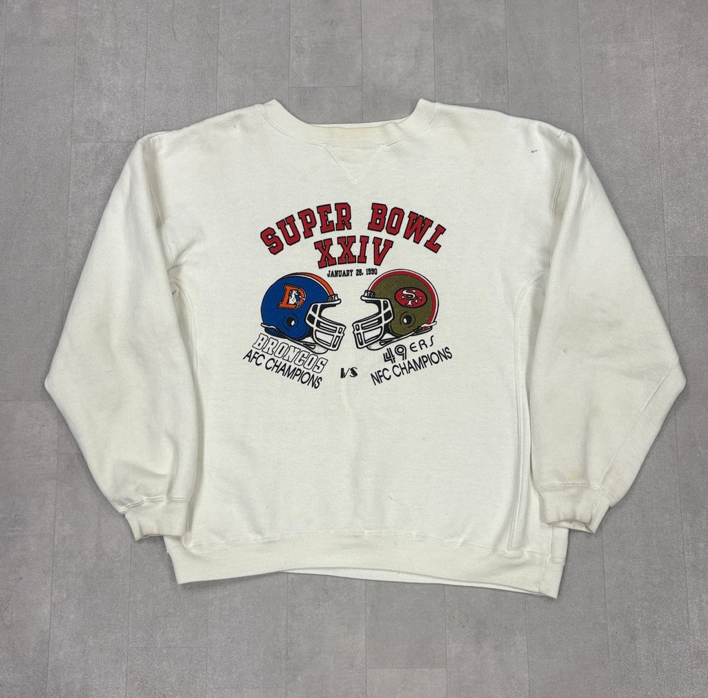 Vintage Super Bowl 1990 Crewneck Sweater - MEDIUM