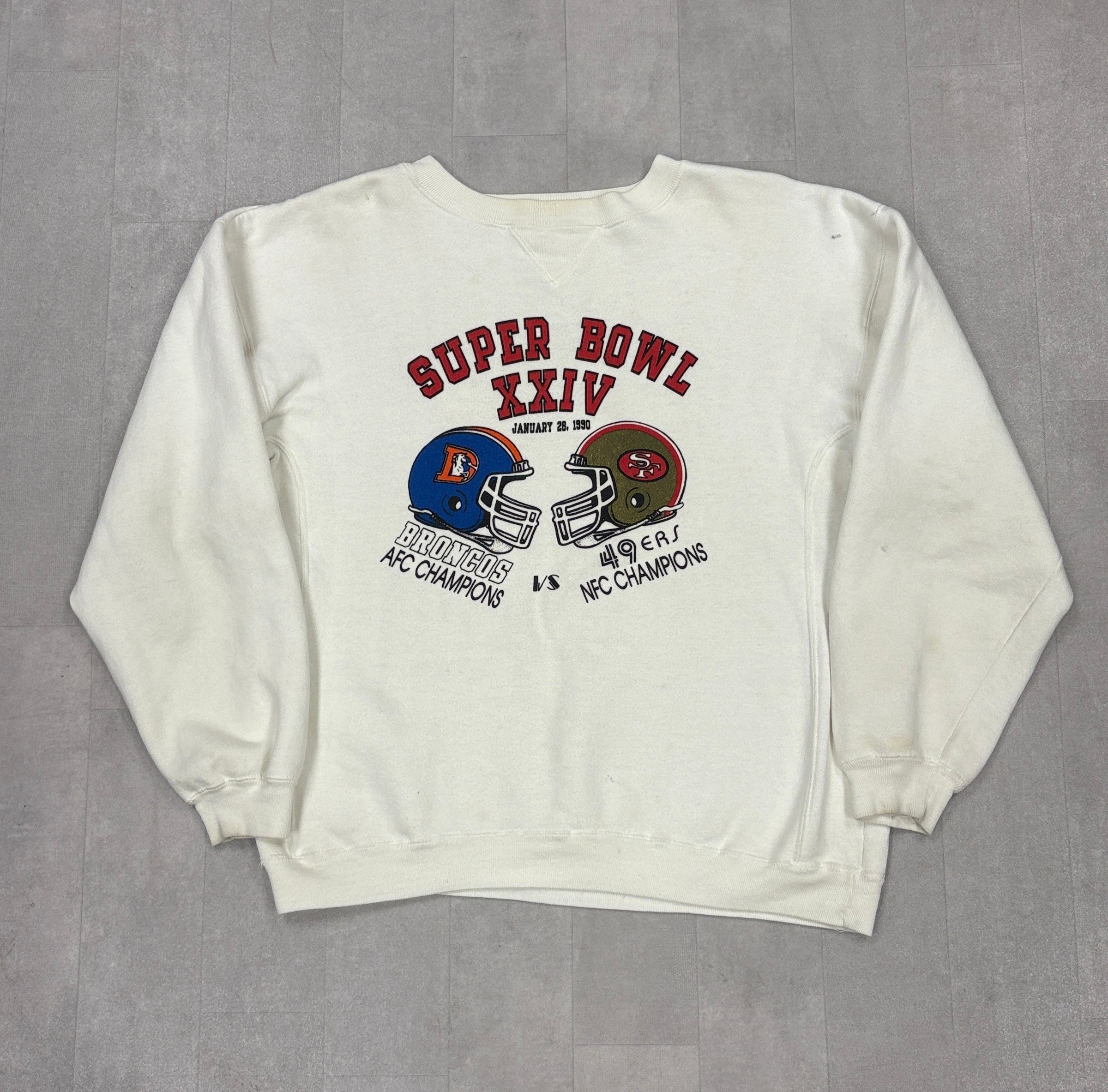 Vintage Super Bowl 1990 Crewneck Sweater - MEDIUM