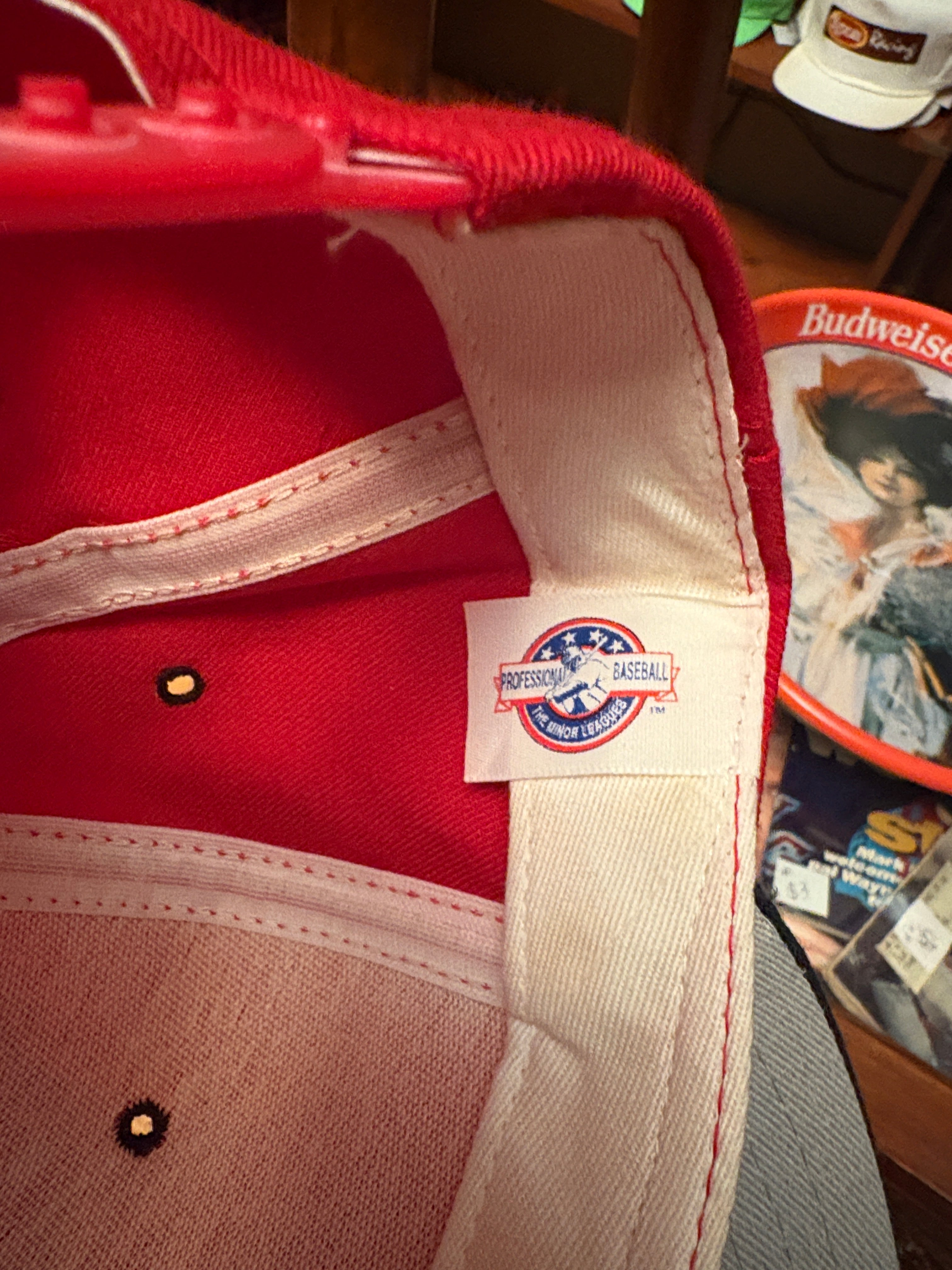 Vintage 90s Lansing Lugnuts New Era Wool SnapBack Hat Minor League