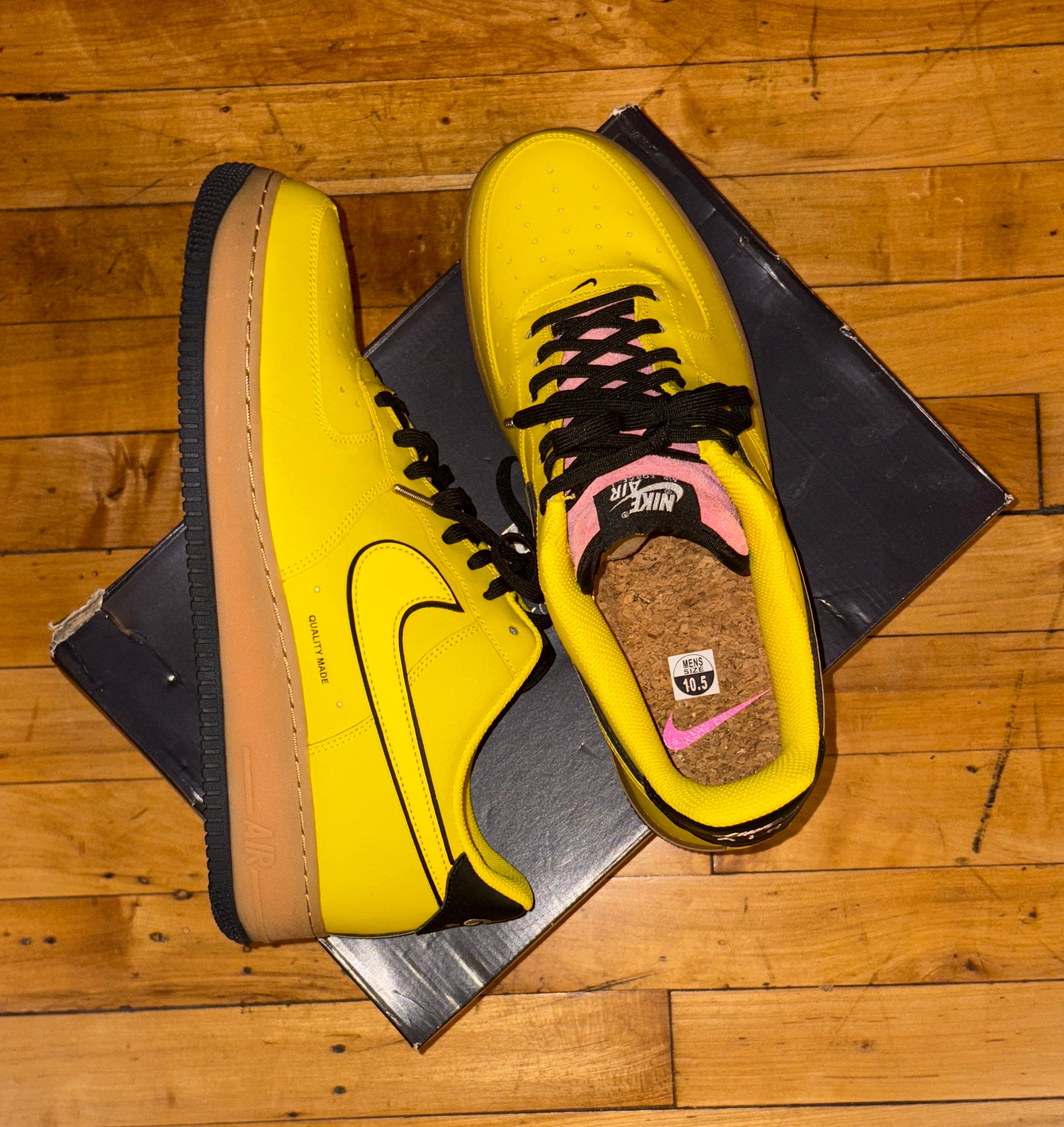 Nike Air Force 1 LV8 NO2 Gum/Yellow Sneakers - MENS 10.5