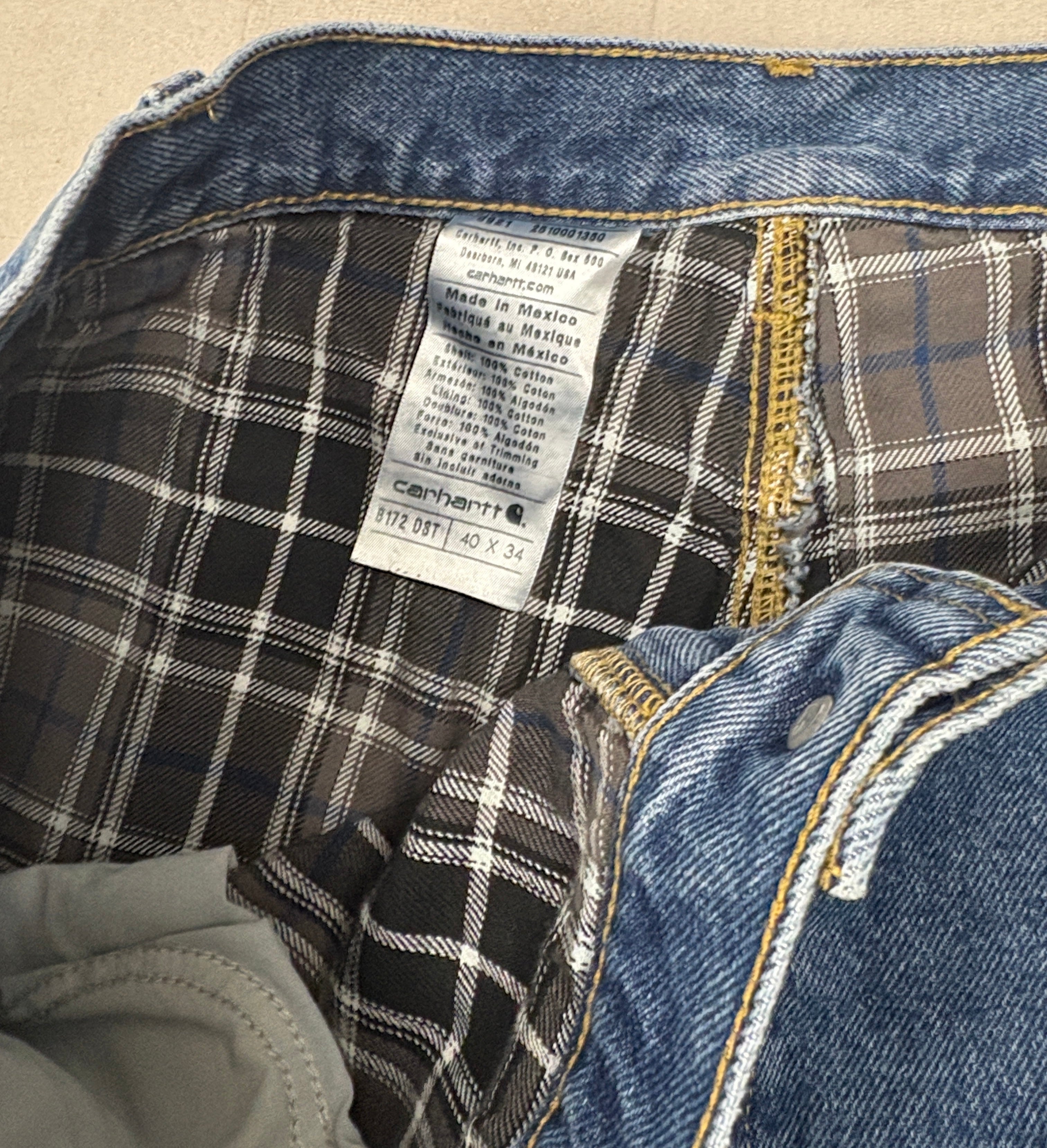 Carhartt Flannel Lined Denim Jeans - 40x34