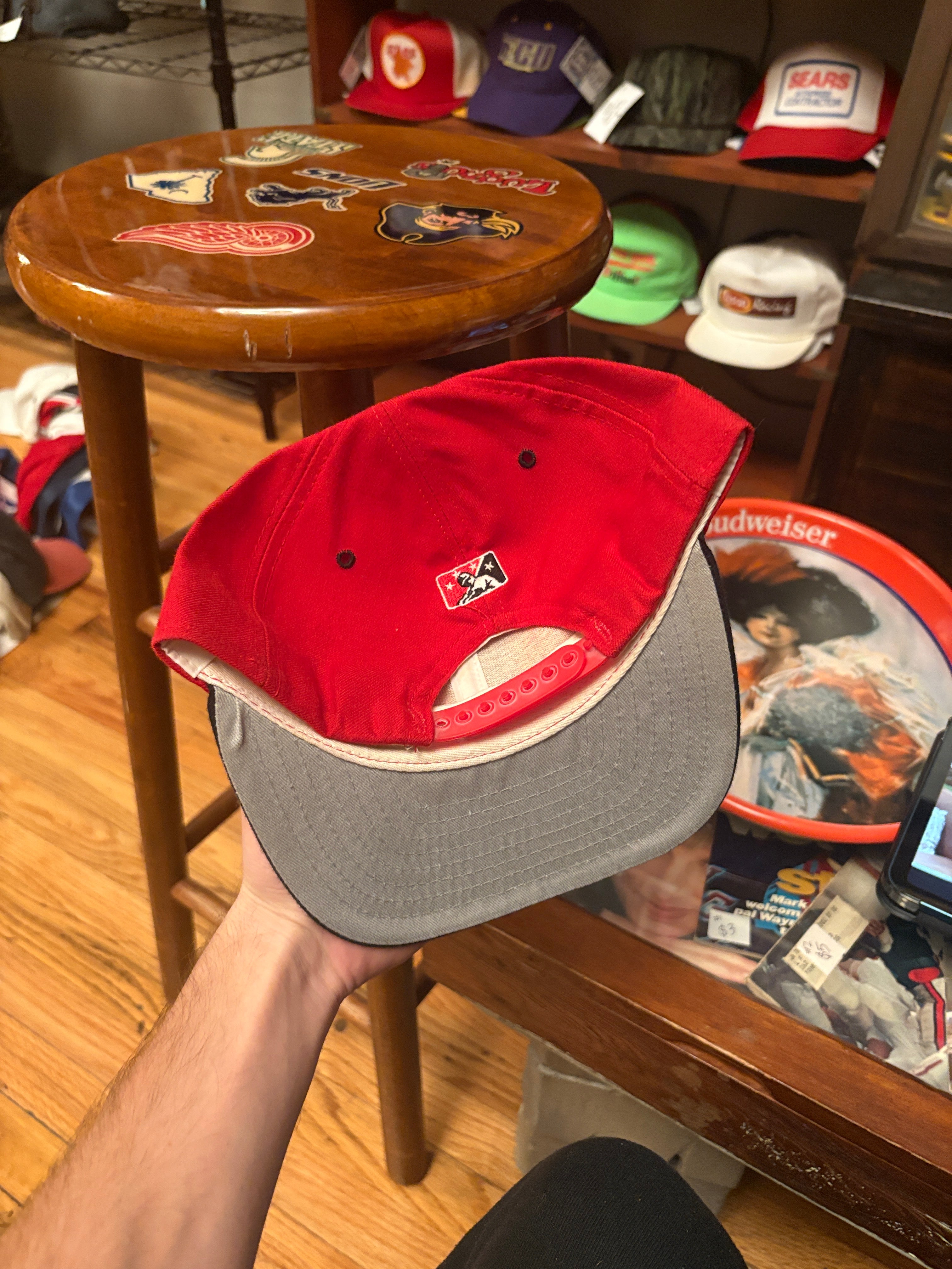 Vintage 90s Lansing Lugnuts New Era Wool SnapBack Hat Minor League