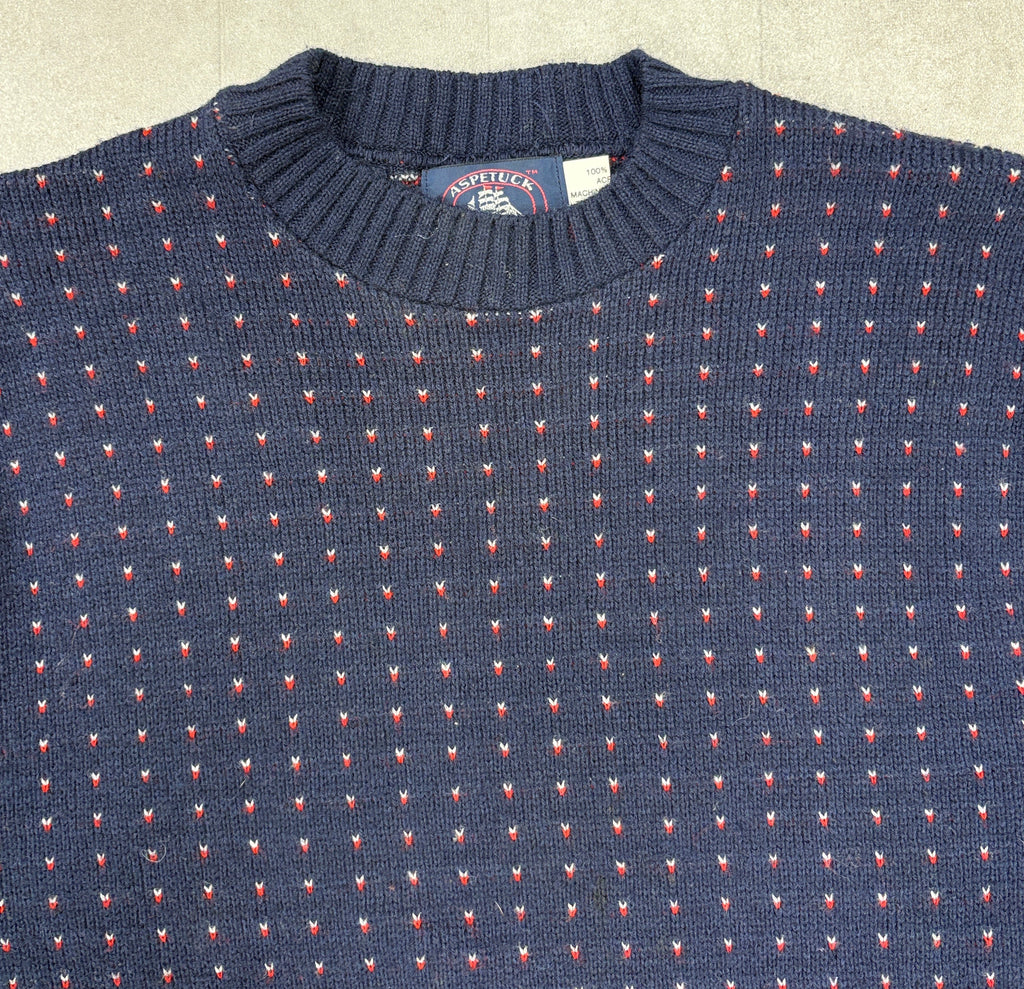 Vintage Patterned Crewneck  Sweater - MEDIUM