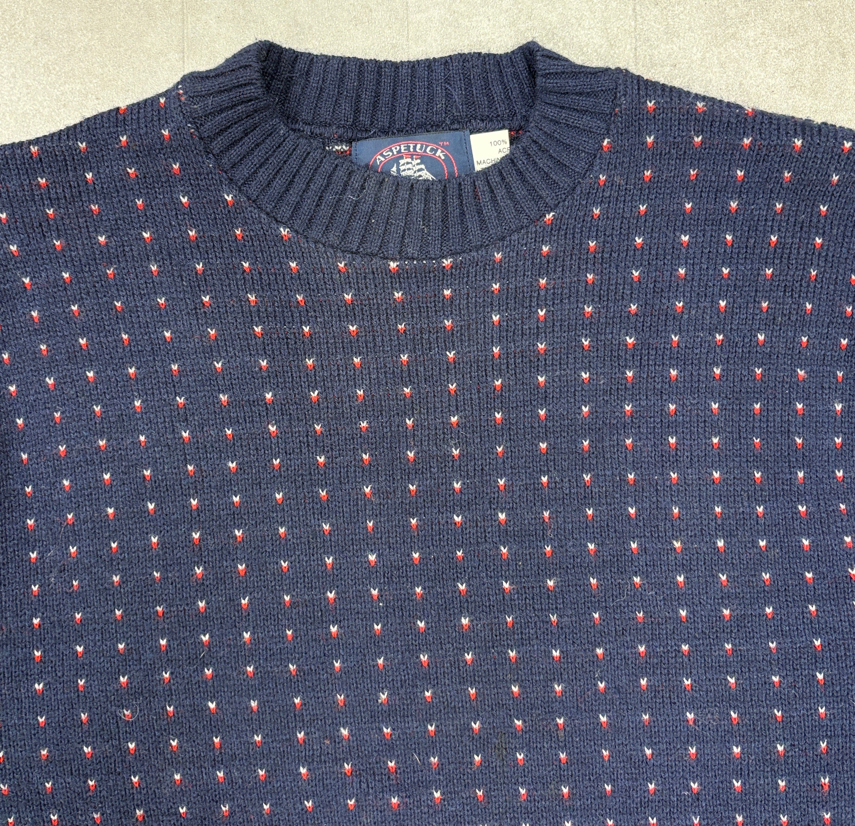 Vintage Patterned Crewneck  Sweater - MEDIUM