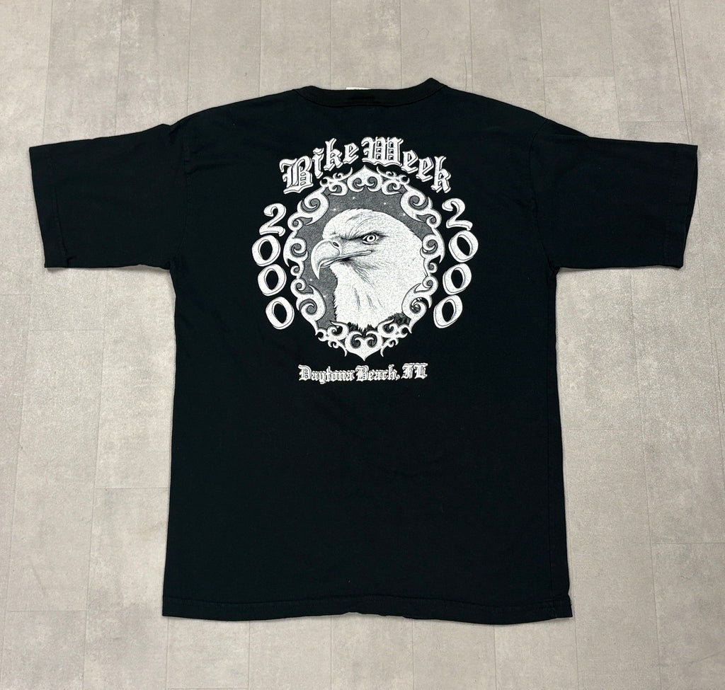 Vintage Daytona Beach Bike Week Biker Tee - LARGE