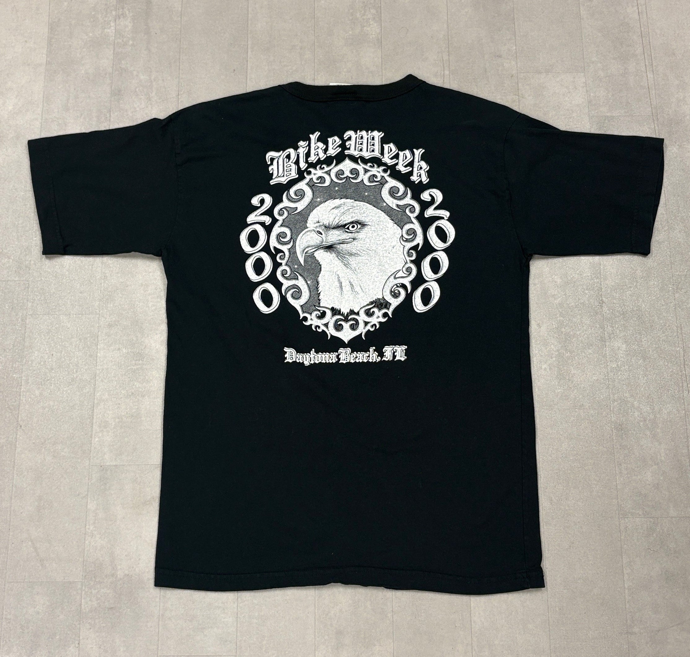 Vintage Daytona Beach Bike Week Biker Tee - LARGE