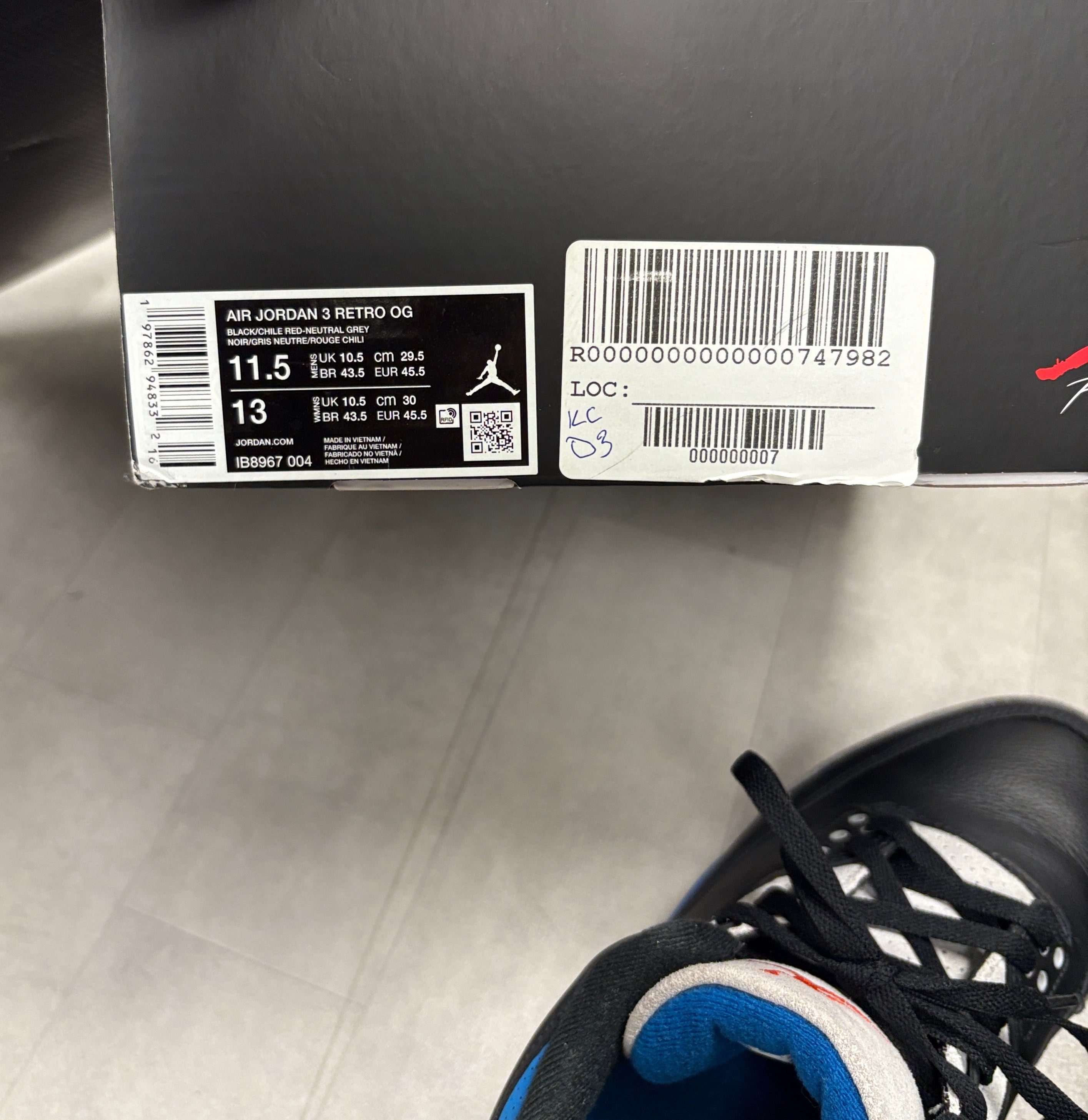 Nike Air Jordan 3 Retro OG Rare Air Sneakers