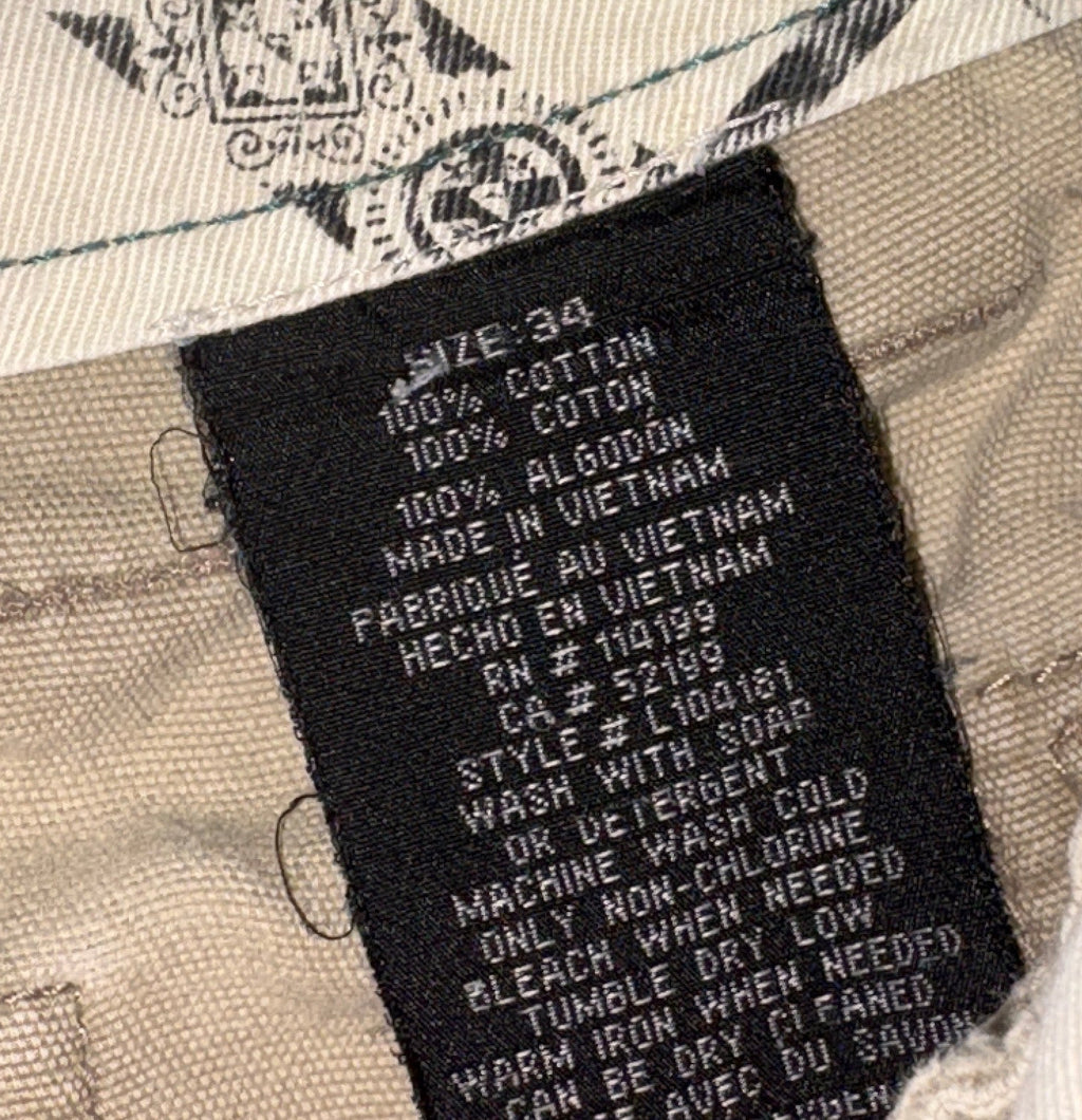 Quicksilver Cargo Khaki Shorts - SZ 34