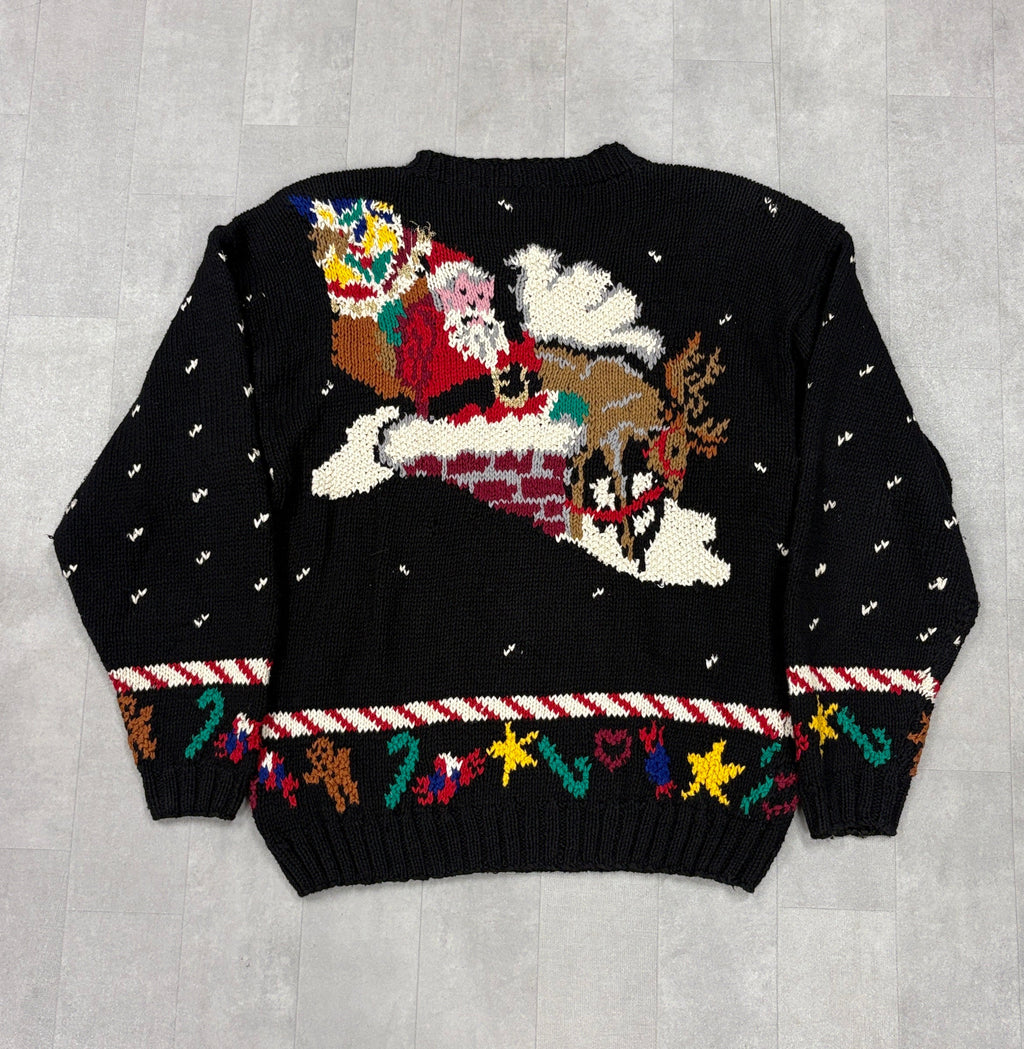 Vintage Christmas Santa Sweater - SMALL
