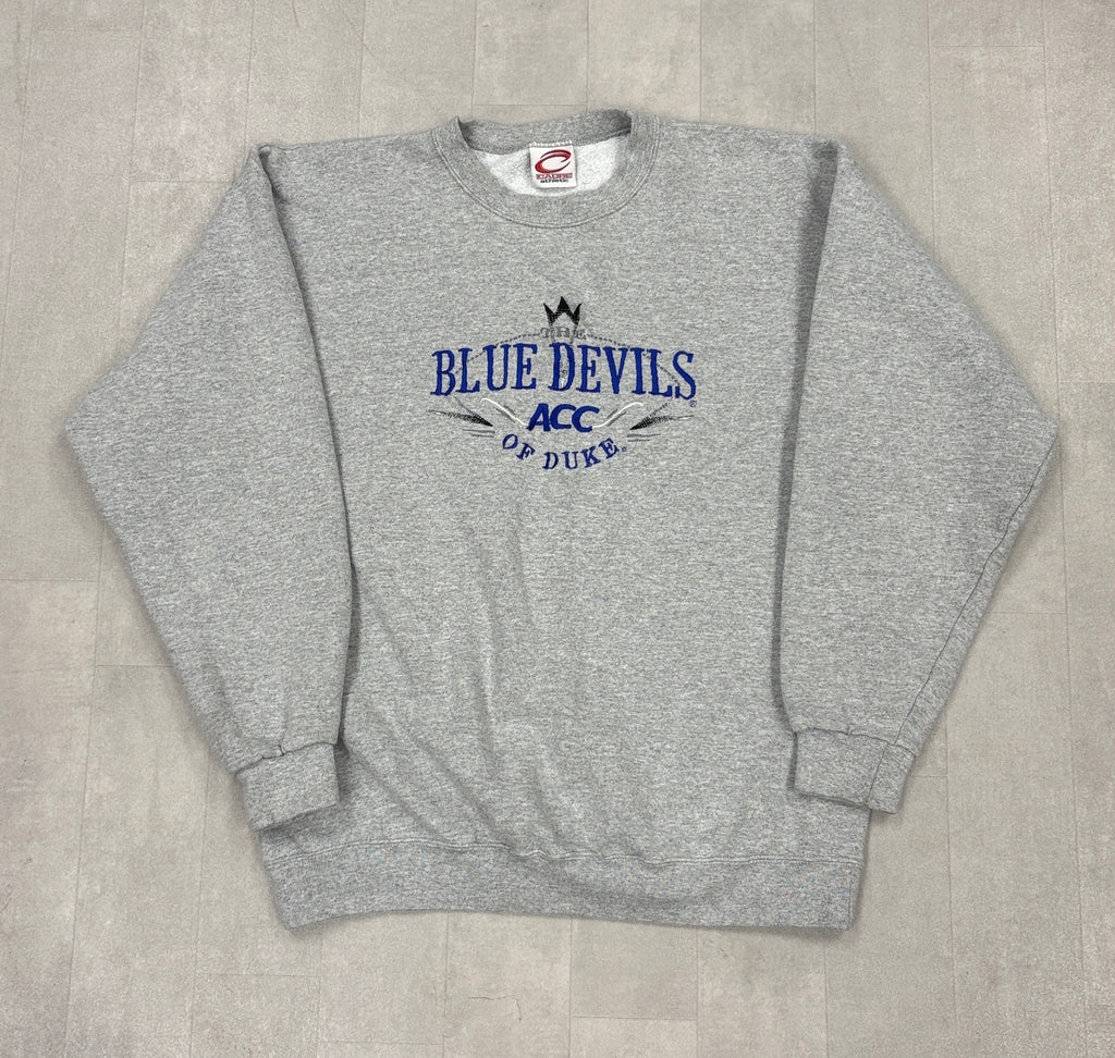 Vintage Embroidered Duke Blue Devils Crewneck Sweater - MEDIUM