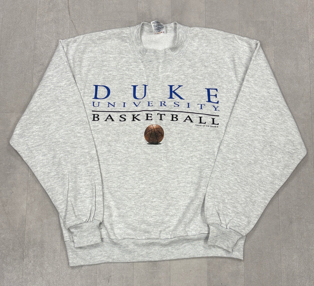 Vintage Duke Blue Devils Basketball Crewneck Sweater - LARGE