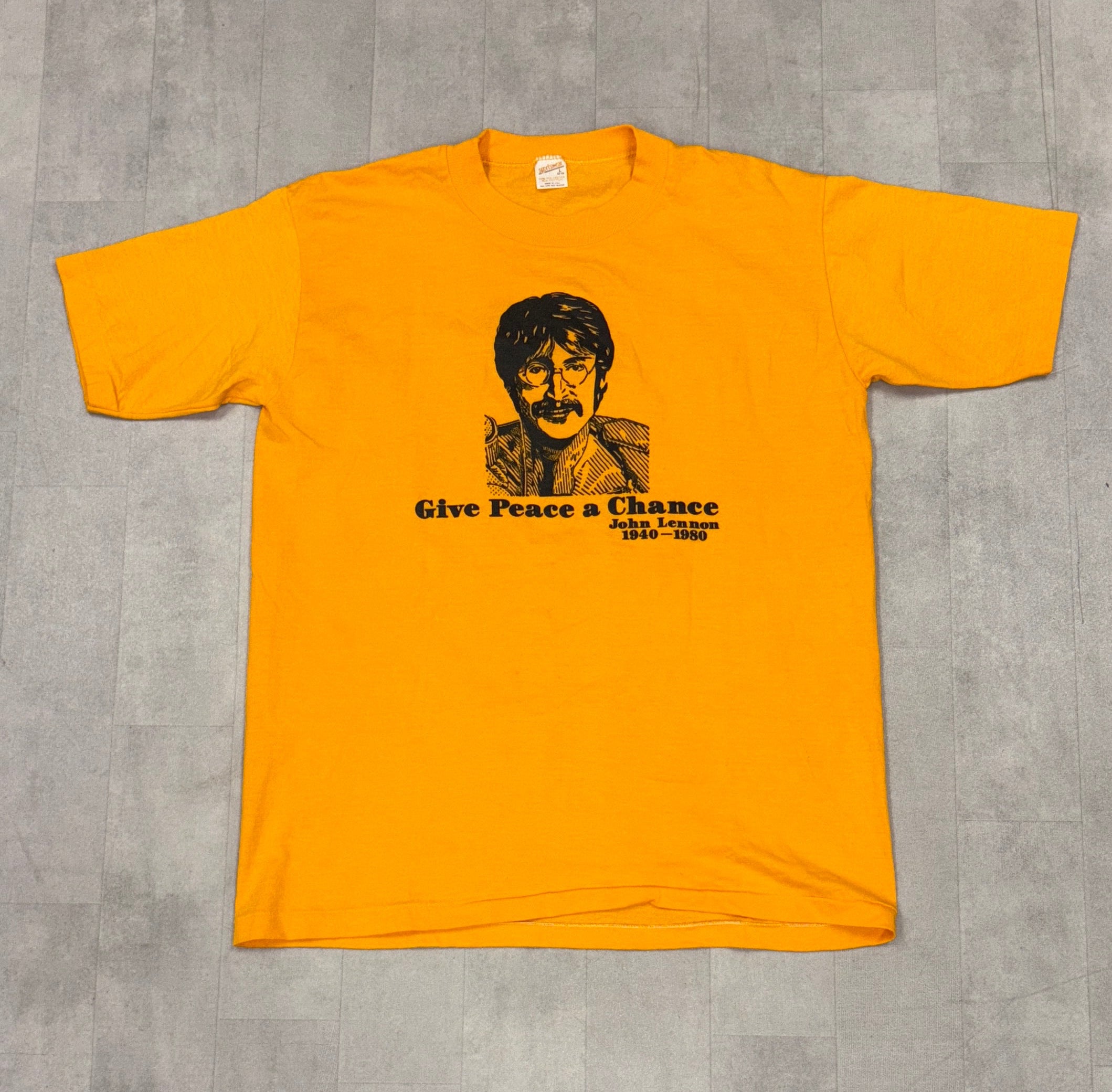 ジョンレノン GIVE PEACE A CHANCE 　80s vintage Vintage 80's John Lennon “Give Peace a Chance” Tee - MEDIUM