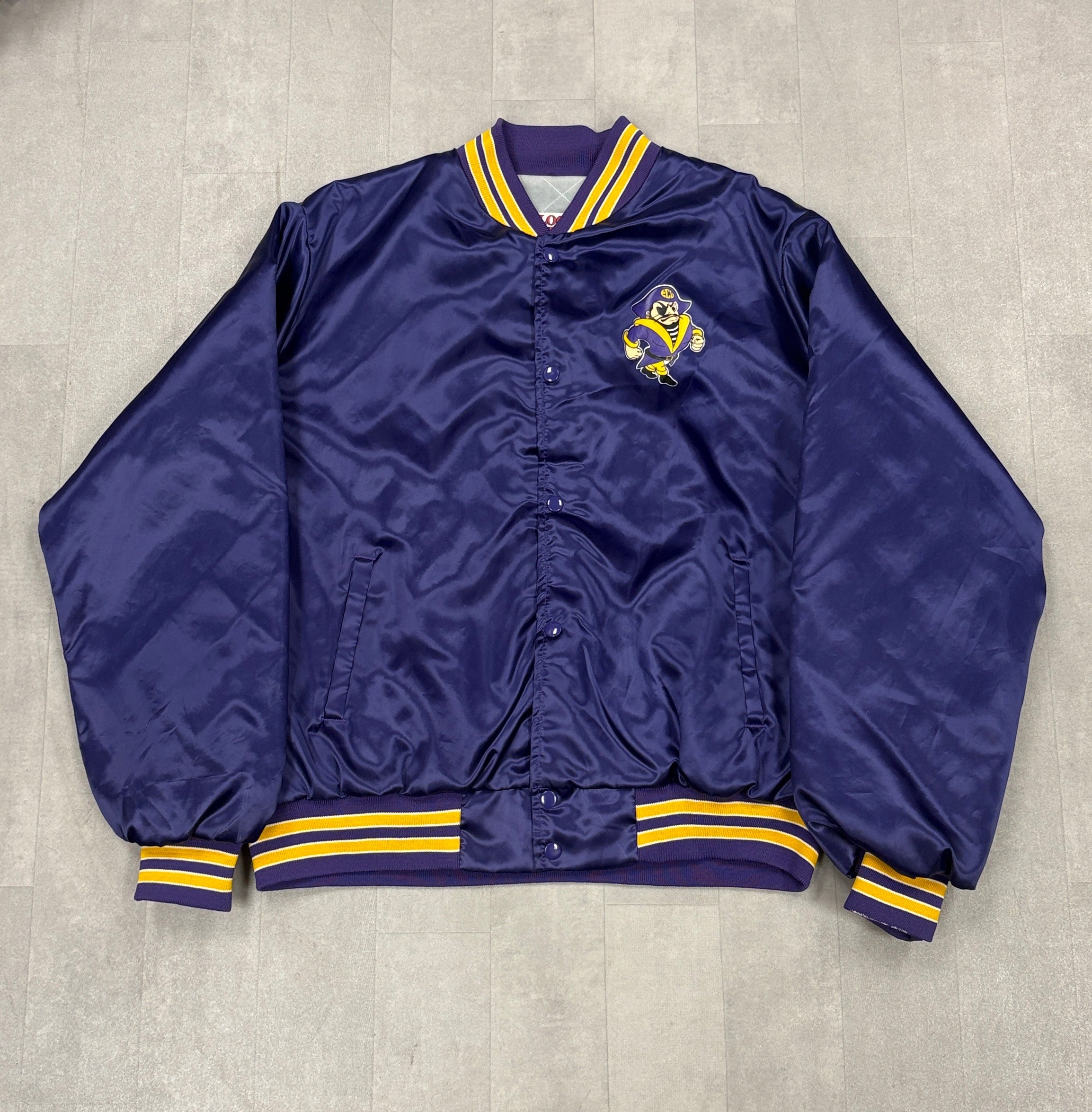 Vintage 1980’s East Carolina Pirates Locker Line Satin Jacket - LARGE
