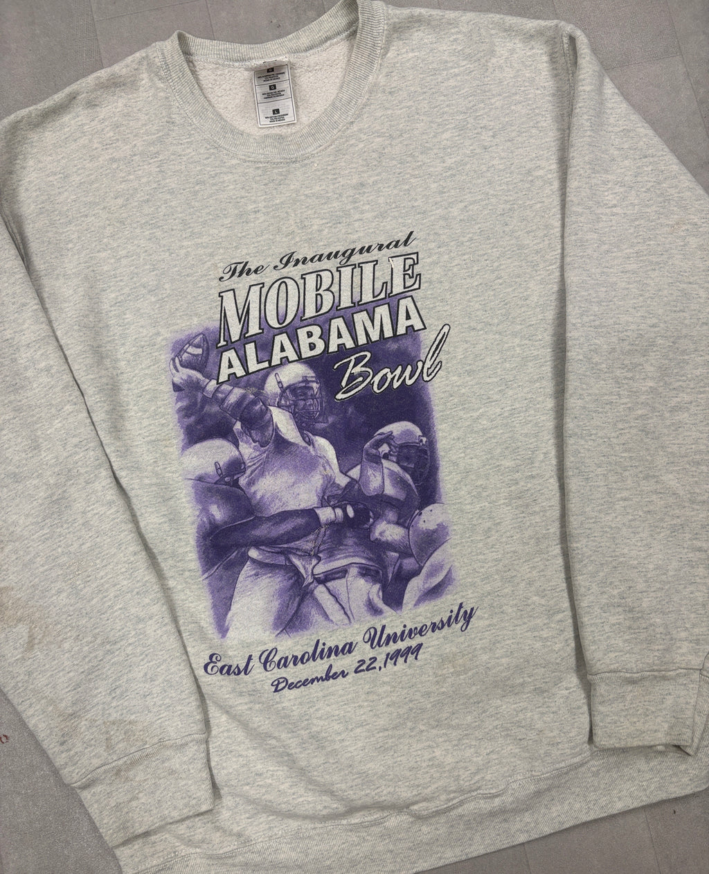 Vintage 1999 Mobile Alabama Bowl ECU Pirates Crewneck Sweater - LARGE