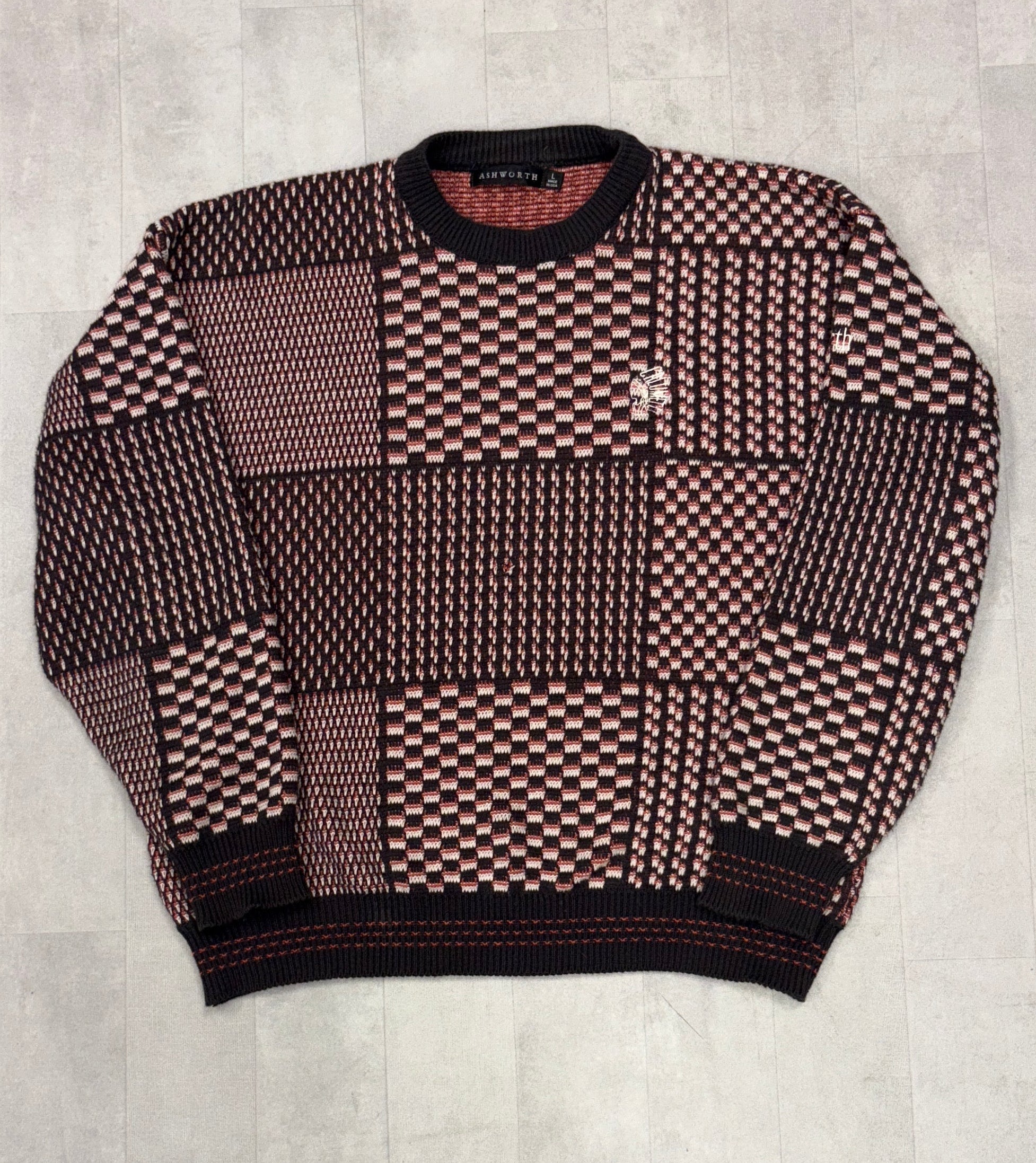 Vintage Ashworth Calumet Country Club Knitted Crewneck Sweater - LARGE