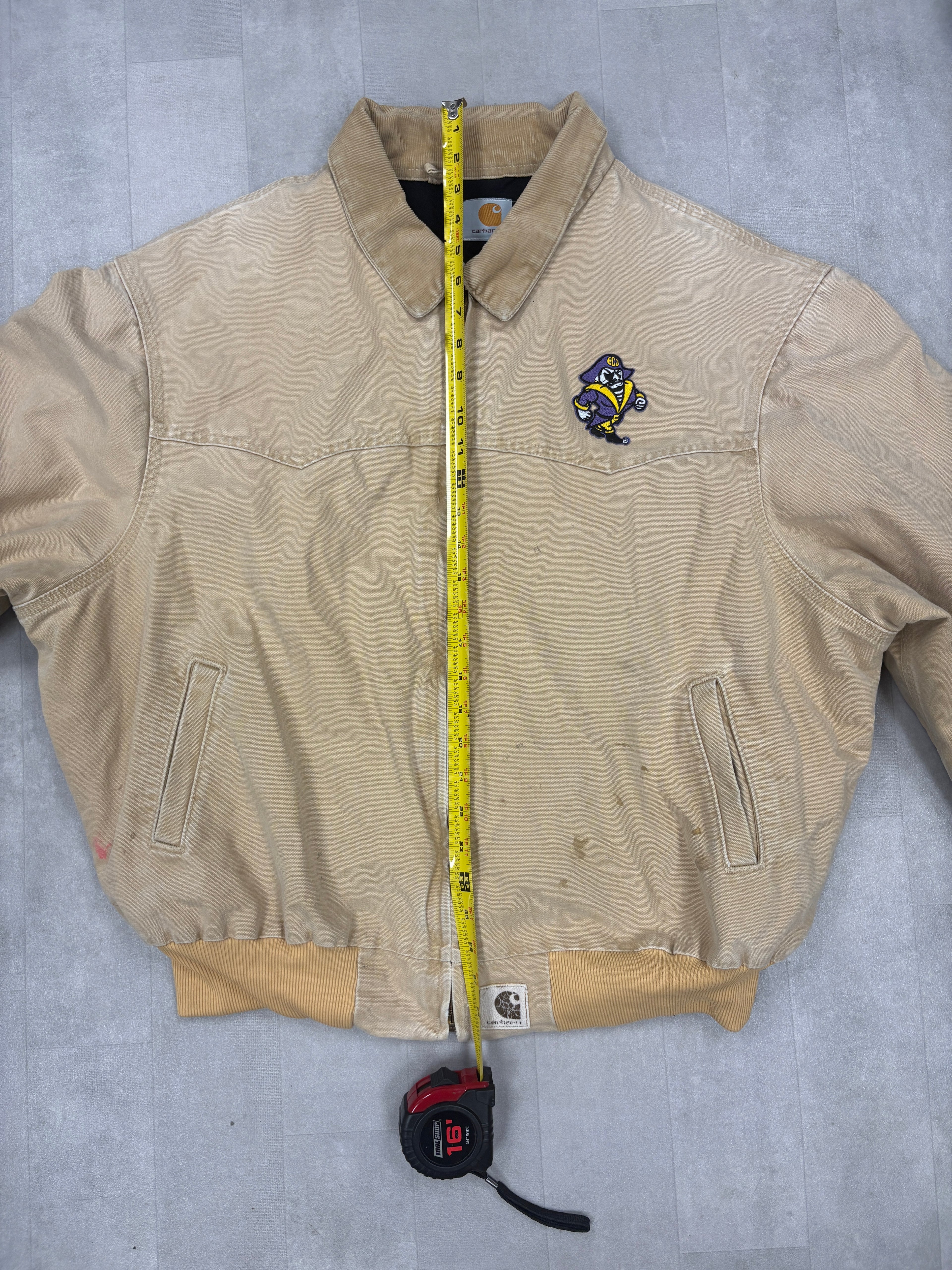 Vintage Carhartt x ECU Pirates Santa Fe Full Zip Canvas Jacket - LARGE