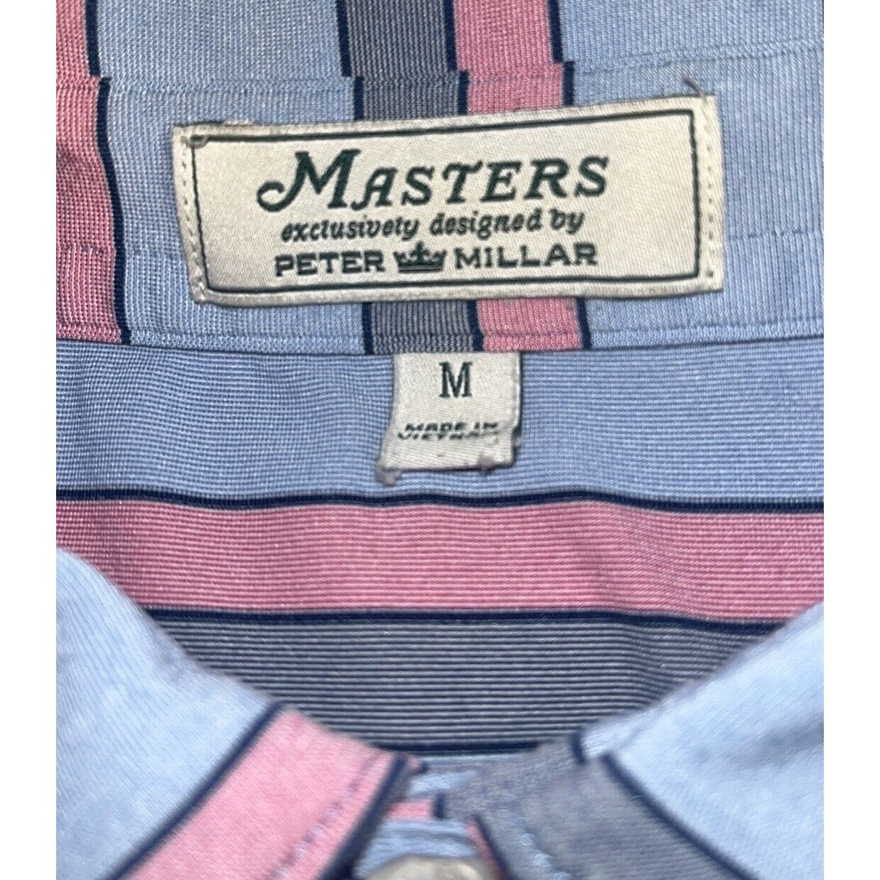 Peter Millar Masters Augusta Summer Comfort Stripe Golf Polo Shirt - MEDIUM